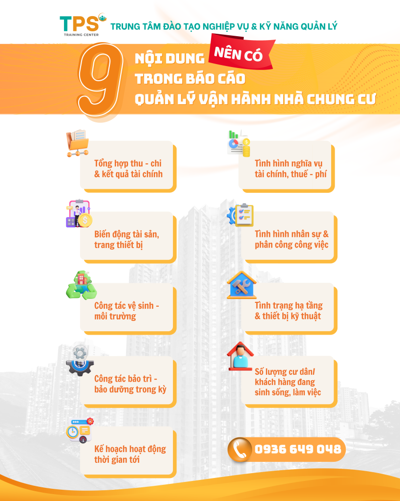 9 nội dung nên có trong báo cáo quản lý vận hành nhà chung cư